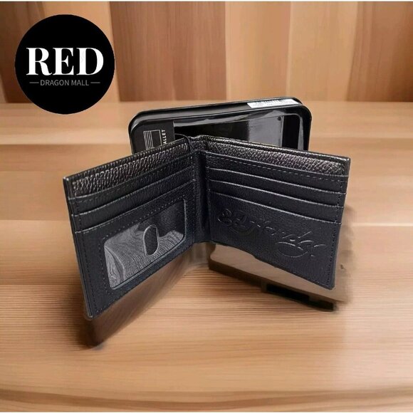 ED HARDY TIGER BLACK BIFOLD WALLET WITH METAL BOX - NEW - Picture 4 of 9